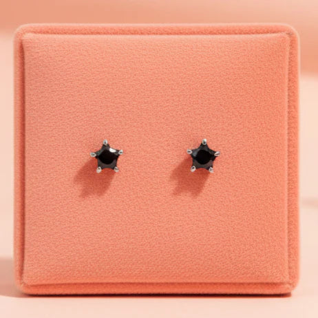 (2 Pcs Combo) Color Your Spark Star Stones Unisex Silver Earrings in Vibrant lung