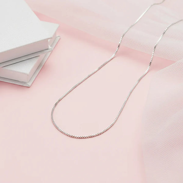 Box Design Silver Chain for Men & Women Pure Silver.