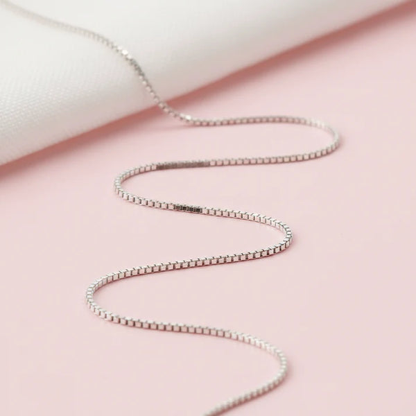 Box Design Silver Chain for Men & Women Pure Silver.