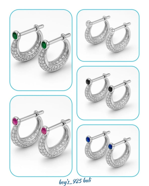 Gemstone Bali Hoops