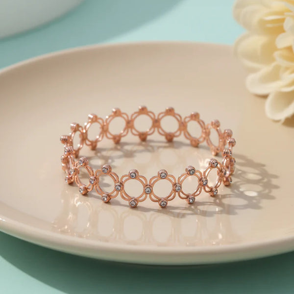 Rose Gold Two in One Ring Cum Bracelet for Women