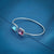 Pink and Blue Gemstone Silver Kada for Girls