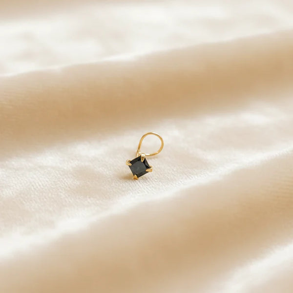 (Buy 1 get 1) Gold Polish Nose Pin with Square Multicolour Stones