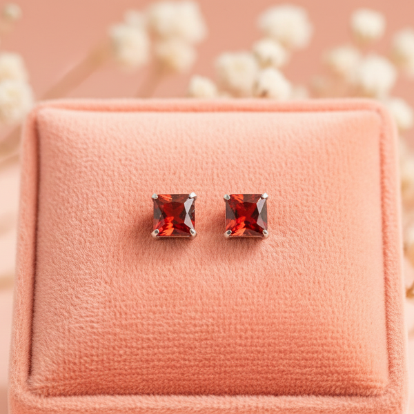 (2 Pcs Combo) Color Your Spark Stones Unisex Silver Earrings in Vibrant lung