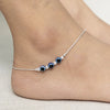 Slim Silver Evil Eye Anklet