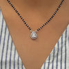 Elegant Black Bead Mangalsutra with Teardrop Gemstone Pendant