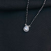 Elegant Black Bead Mangalsutra with Teardrop Gemstone Pendant