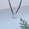 Elegant Black Bead Mangalsutra with Teardrop Gemstone Pendant