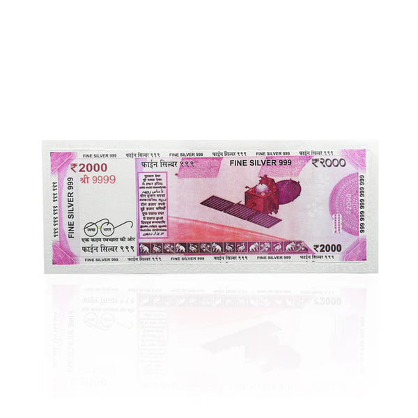 999 Silver Plated 2000 Rupee Note, Hare sawariya jewellers