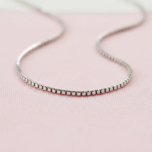 Box Design Silver Chain for Men & Women Pure Silver.