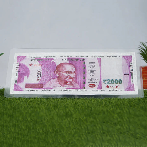 999 Silver Plated 2000 Rupee Note, Hare sawariya jewellers