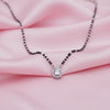 Elegant Black Bead Mangalsutra with Teardrop Gemstone Pendant