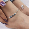 Slim Silver Evil Eye Anklet