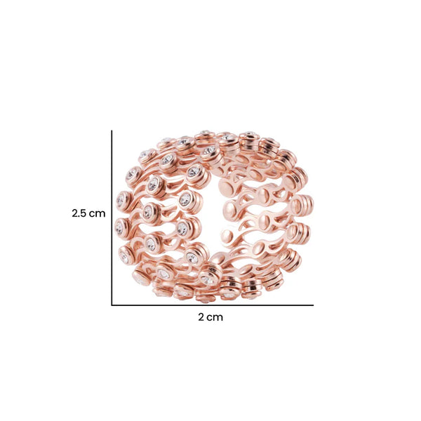 Rose Gold Two in One Ring Cum Bracelet for Women